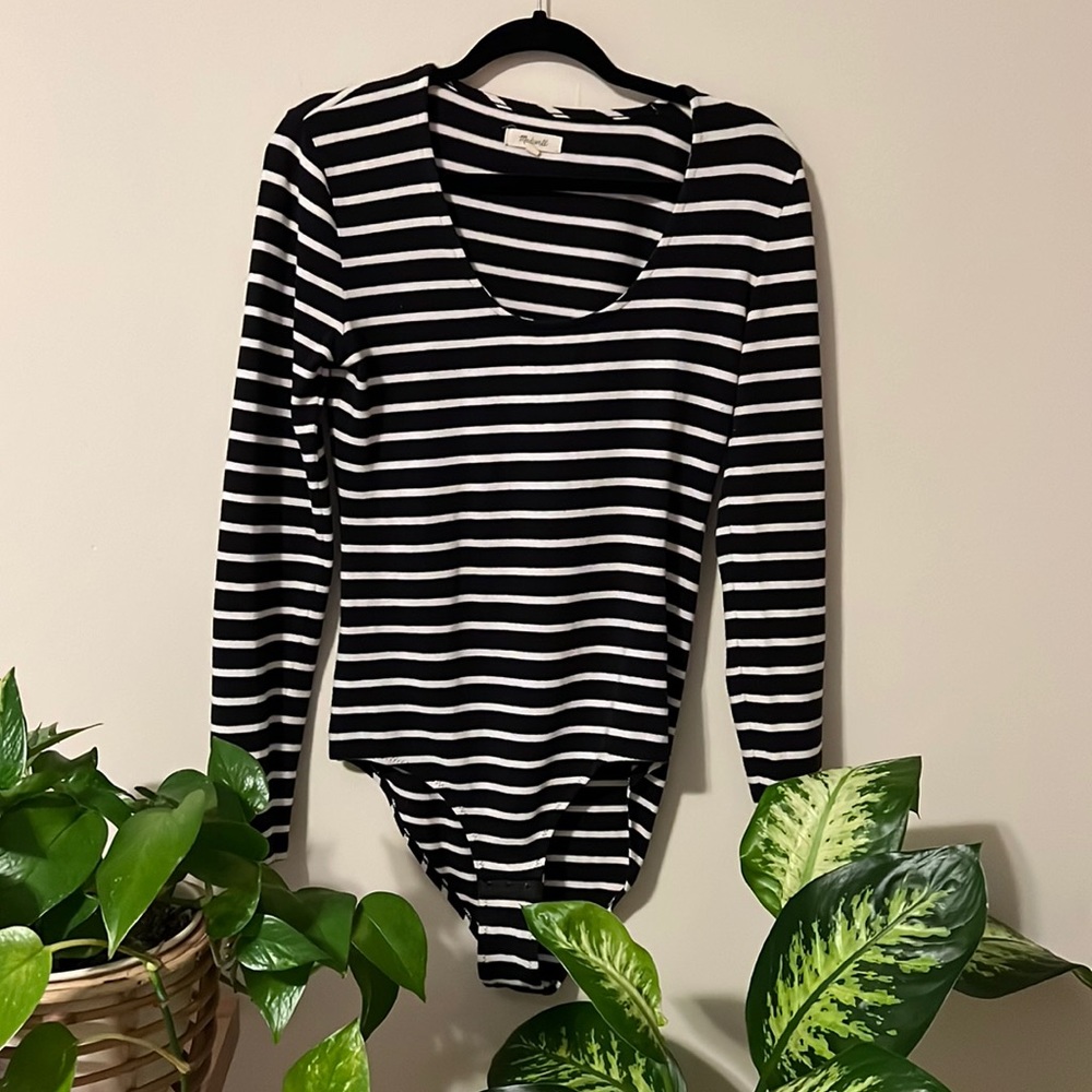 Striped Long Sleeved Madewell Bodysuit